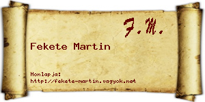 Fekete Martin névjegykártya