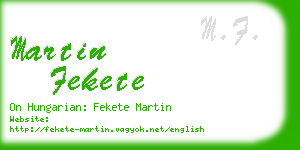 martin fekete business card